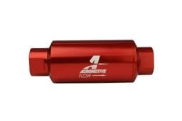 Aeromotive Filter In-Line 40-m Stainless Mesh Element ORB-10 Port Bright-Dip Red 2" OD