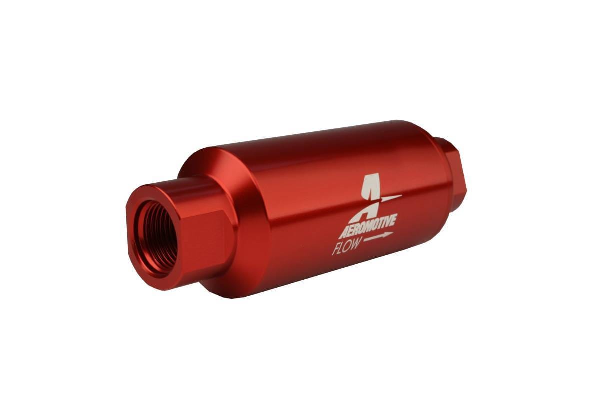 Aeromotive Filter In-Line 40-m Stainless Mesh Element ORB-10 Port Bright-Dip Red 2" OD thumbnail 4