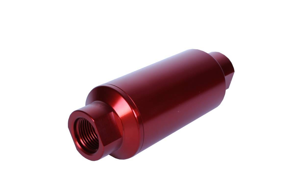 Aeromotive Filter In-Line 10-Micron Microglass Element ORB-10 Port Bright-Dip Red 2" OD thumbnail 4