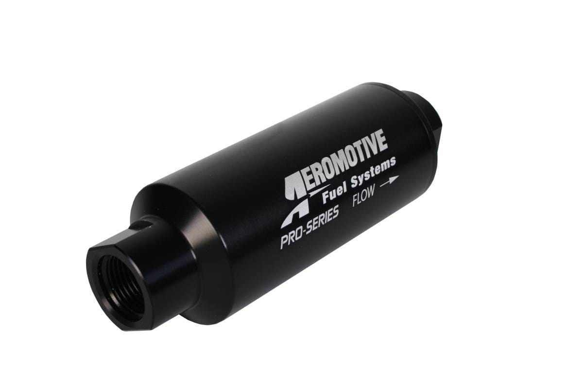 Aeromotive Filter In-Line 40-Micron Stainless Mesh Element ORB-12 Port Black Hardcoat Pro-Series 2-1/2" OD thumbnail 3