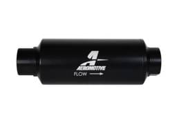 Aeromotive Filter In-Line 40-Micron Stainless Mesh Element ORB-12 Port Black Hard-Coat Marine 2-1/2" OD