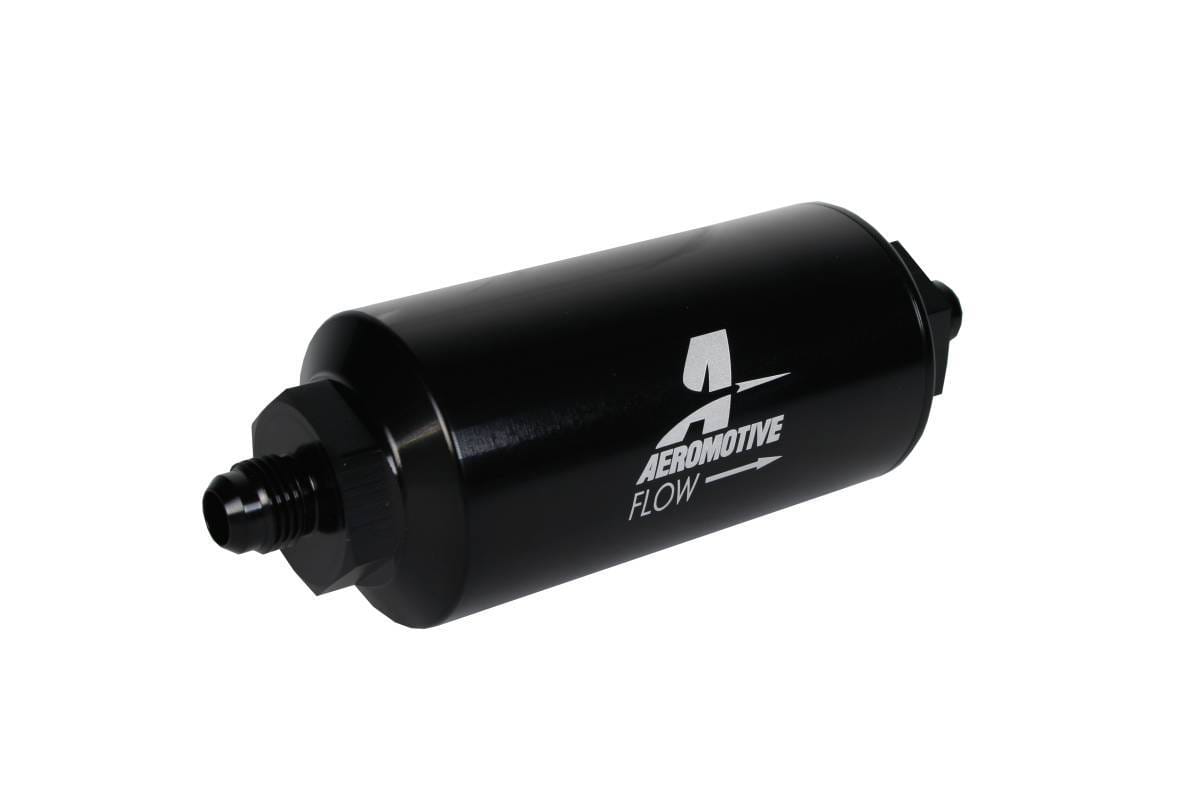 Aeromotive Filter In-Line 10-Micron Fabric Element AN-06 Male Bright-Dip Black 2" OD thumbnail 2