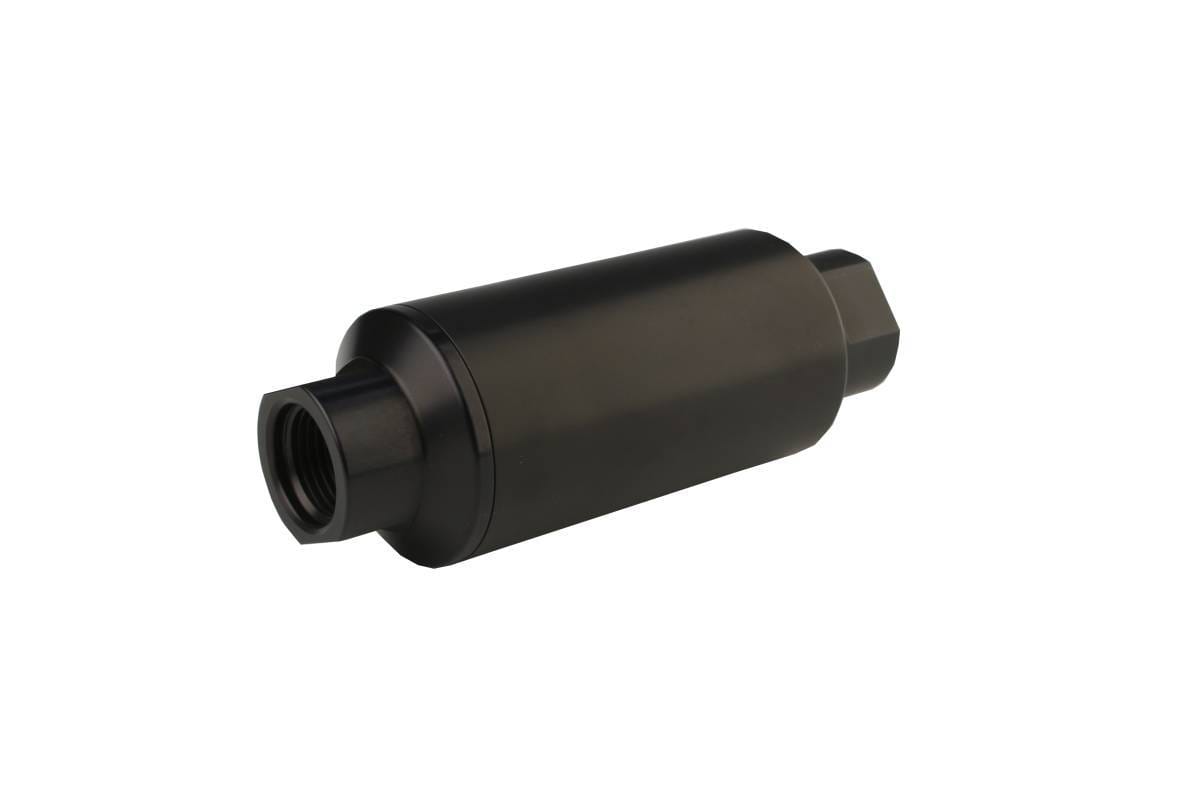 Aeromotive Filter In-Line 10-Micron Fabric Element ORB-10 Port Black Hard-Coat Marine 2" OD thumbnail 2