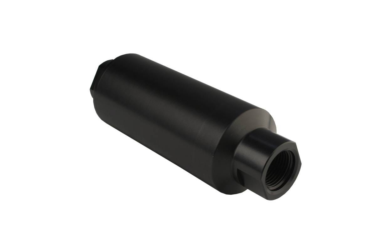 Aeromotive Filter In-Line 100-Micron Stainless Mesh Element ORB-12 Port Black Hard-Coat Marine 2-1/2" OD thumbnail 2