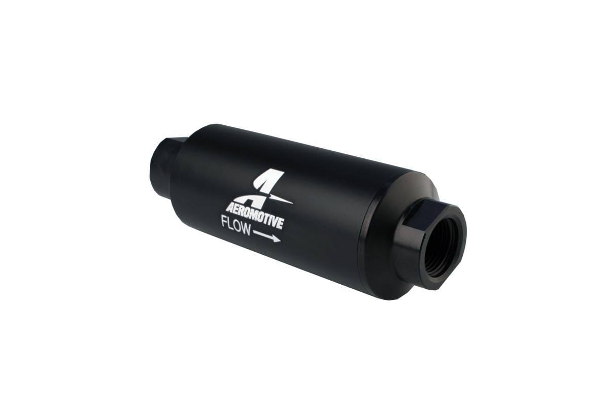 Aeromotive Filter In-Line 10-Micron Fabric Element ORB-12 Port Black Hard-Coat Marine 2-1/2" OD thumbnail 2