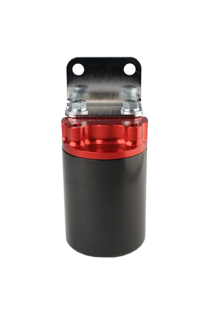 Aeromotive Filter Canister 10-Micron Fabric Element  3/8" NPT Port Bright-Dip Red Top / Black Cup SS Series thumbnail 3
