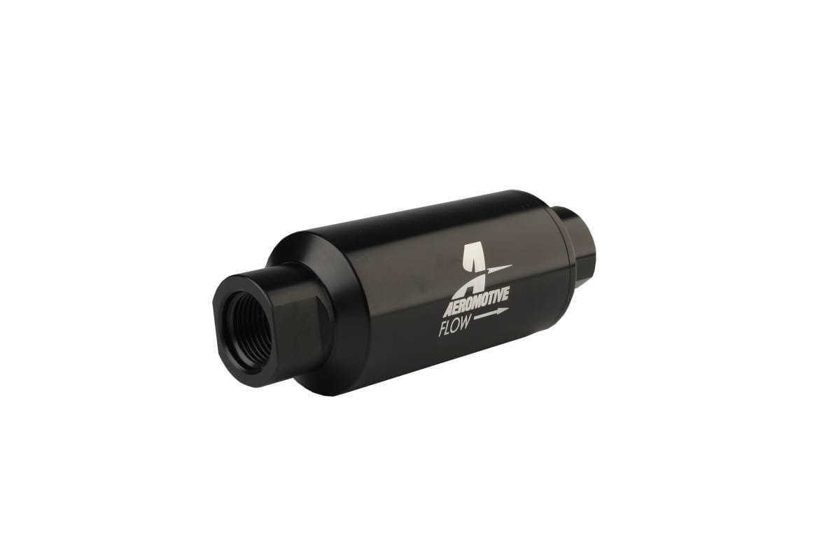 Aeromotive Filter In-Line 10-Micron Fabric Element ORB-10 Port Bright-Dip Black 2" OD thumbnail 3