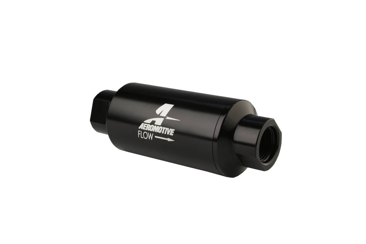 Aeromotive Filter In-Line 10-Micron Fabric Element ORB-10 Port Bright-Dip Black 2" OD thumbnail 4