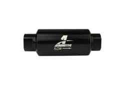 Aeromotive Filter In-Line 100-Micron Stainless Mesh Element ORB-10 Port Bright-Dip Black 2" OD