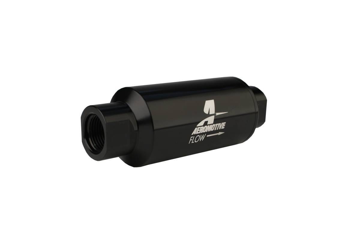 Aeromotive Filter In-Line 100-Micron Stainless Mesh Element ORB-10 Port Bright-Dip Black 2" OD thumbnail 3