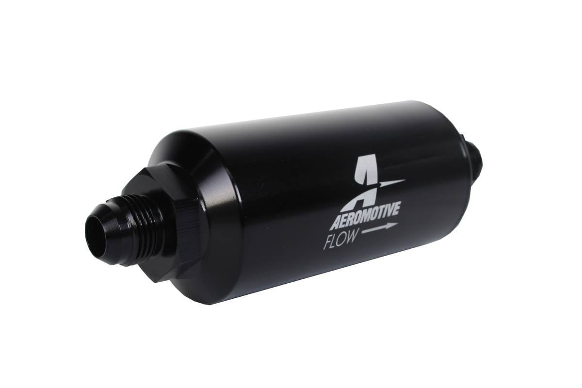Aeromotive Filter In-Line 10-Micron Fabric Element AN-08 Male Bright-Dip Black 2" OD thumbnail 2