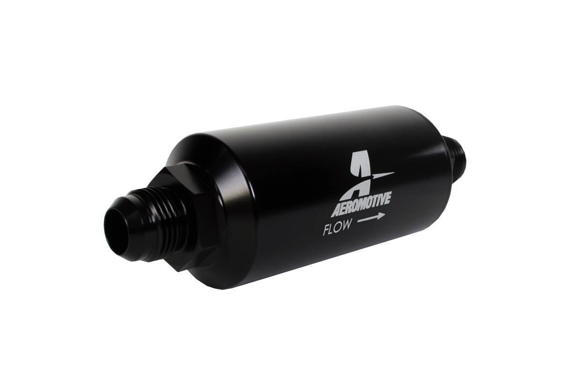 Aeromotive Filter In-Line 40-Micron Stainless Mesh Element AN-10 Male Bright-Dip Black 2" OD thumbnail 2