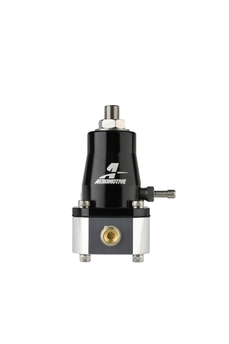 Aeromotive Compact EFI Regulator W/ Fitting Kit & Pressure Gauge - Black Anodized  thumbnail 3