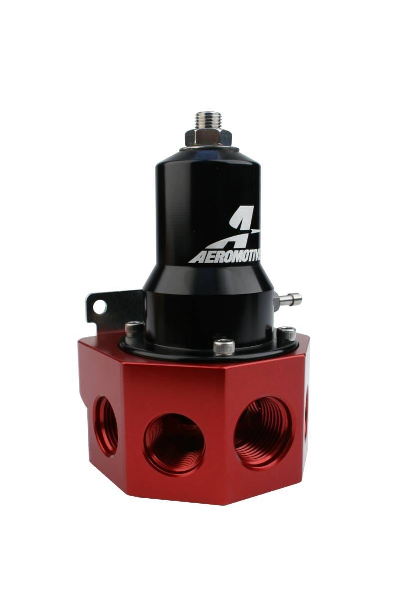 Aeromotive Extreme Flow EFI Regulator For Belt/Hex Driven Fuel Pumps - Black Anodized W/ Red Base  thumbnail 3
