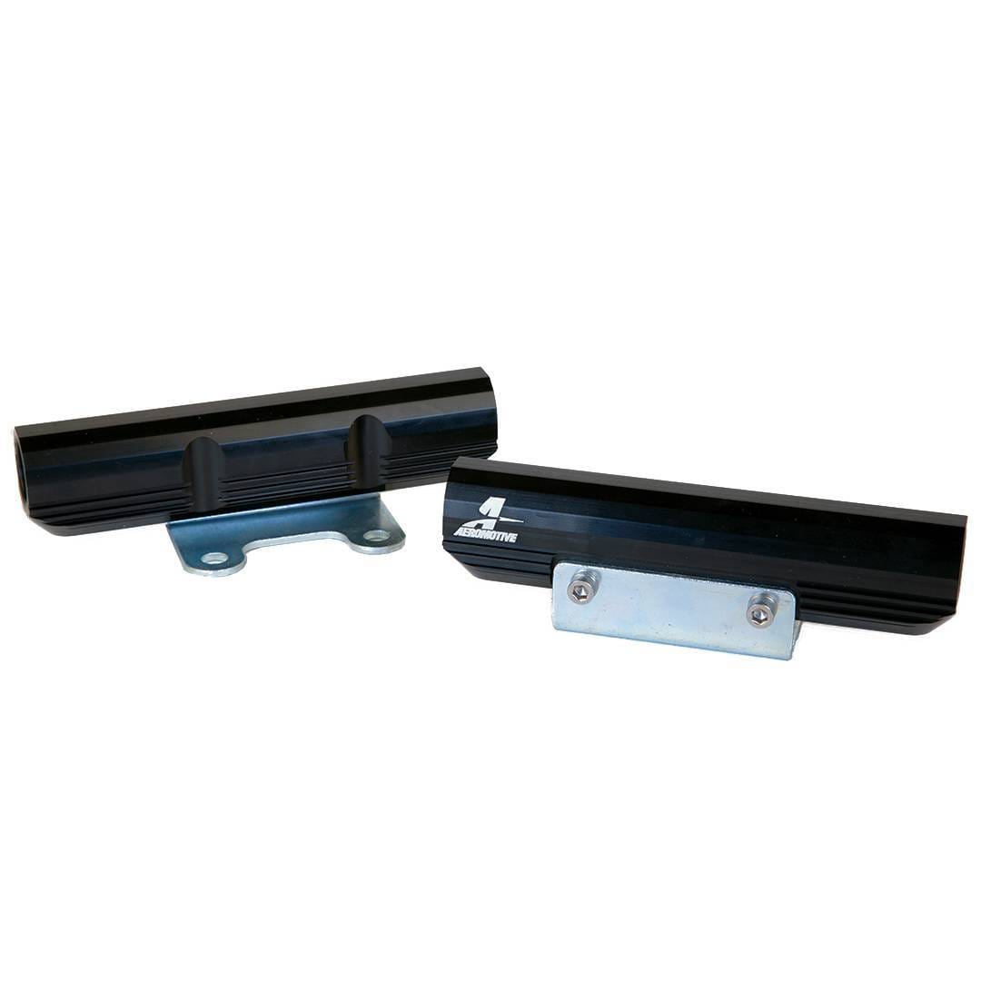 Aeromotive Subaru Top Feed Fuel Rail New Black Anodized with White Laser Engraving 2002-2014 WRX & 2007-2015 WRX STi 5/8" Bore High Flow Fuel Rail with ORB-08 ports for Top Feed Fuel Injectors - 14169