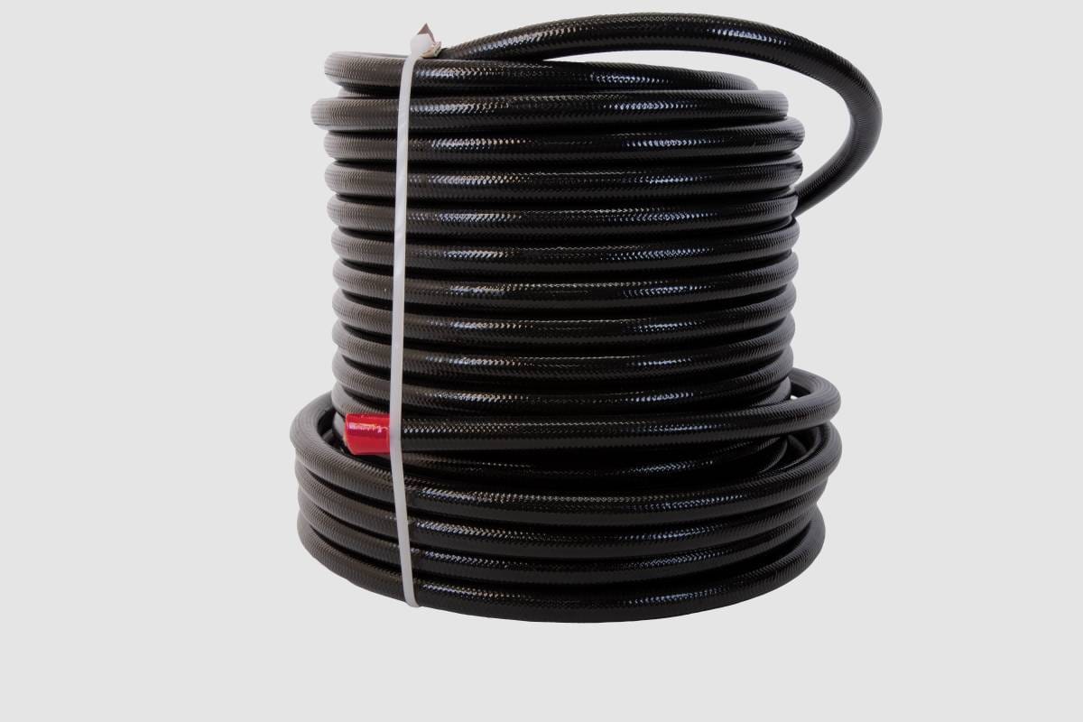 Aeromotive Hose Fuel PTFE Stainless Steel Braided Black Jacketed AN-08 x 12' - 15326