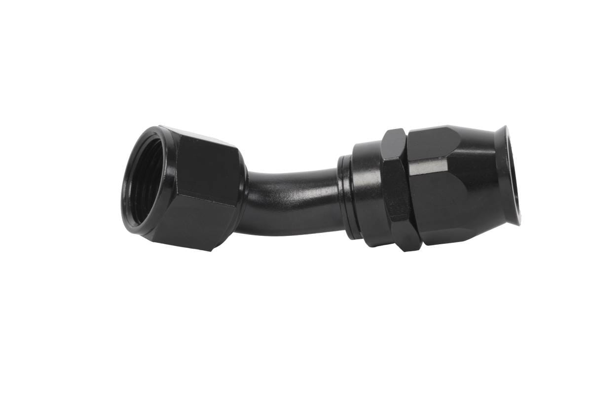 Aeromotive Hose End PTFE AN-12 45 Degree Black Anodized - 15360
