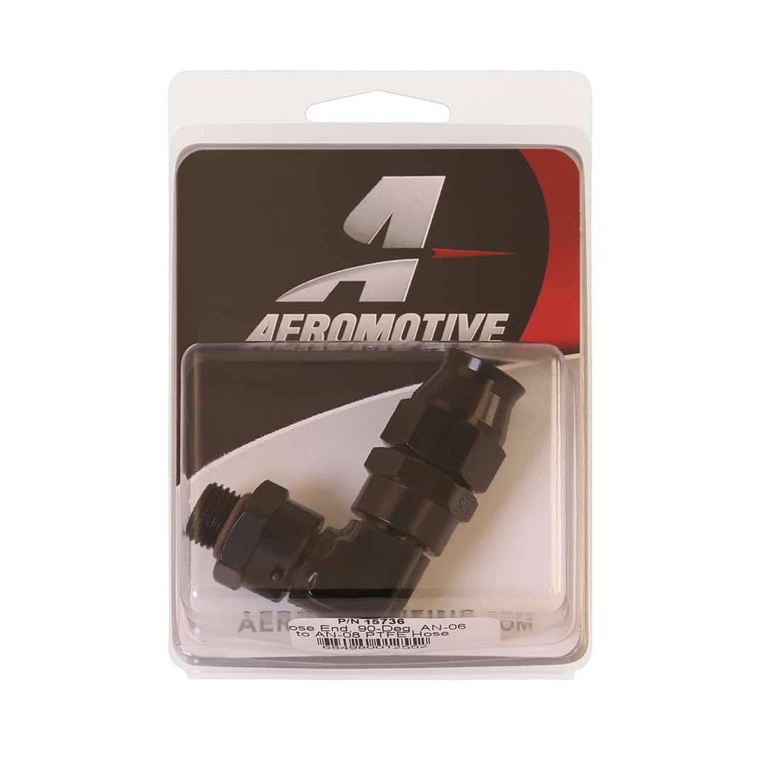 Aeromotive AN-08 Hose End 90 to ORB-06 Direct Port for PTFE Stainless Braided Line - 15736 thumbnail 3