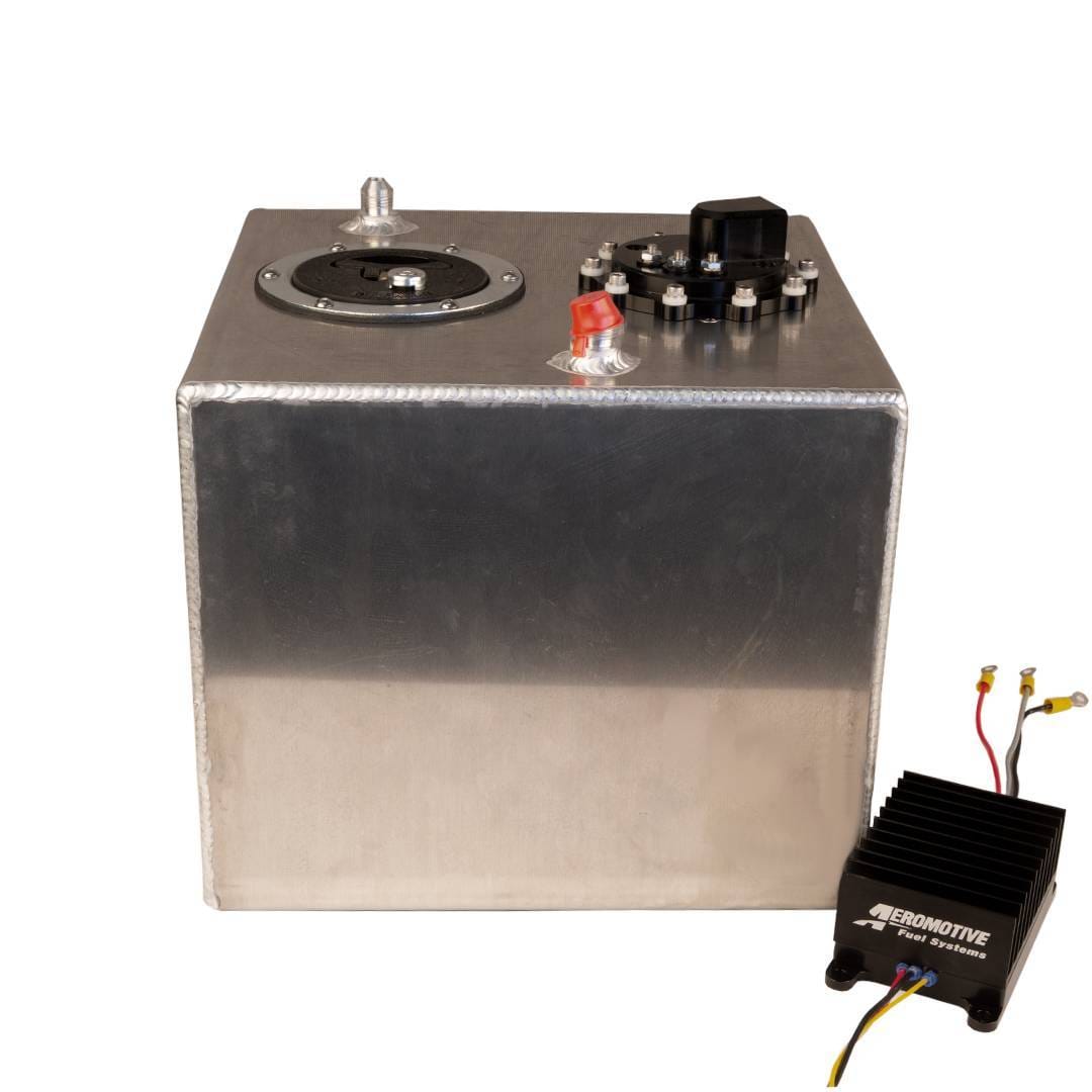 Aeromotive Stealth 6-Gallon Fuel Cell with Integrated 3.5 GPM Variable Speed Brushless Fuel Pump - 90 Degree Outlet