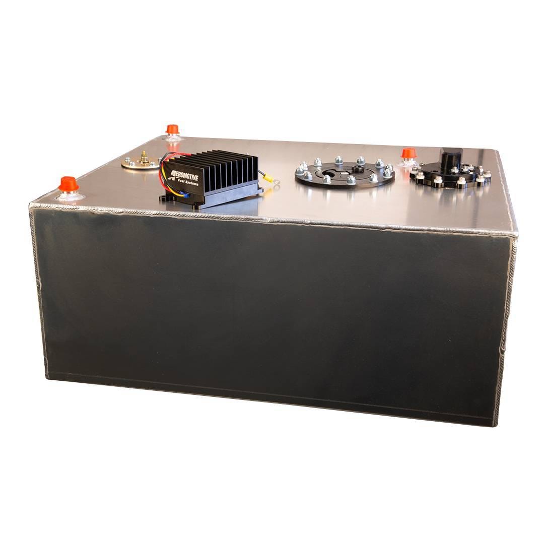 Aeromotive Stealth 20-Gallon Fuel Cell w/ Integrated 10 GPM Variable Speed Brushless Fuel Pump (Includes Pre-Pump Fuel Filter) - 90 Degree Outlet