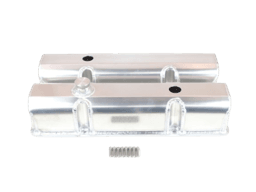Canton Chevy SBC Laser Cut Rail Aluminum Valve Covers with Fill/PCV Ports