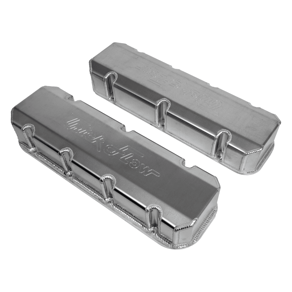 Trickflow BBC Fabricated Aluminum 3.875" Tall Valve Covers - Natural Aluminum