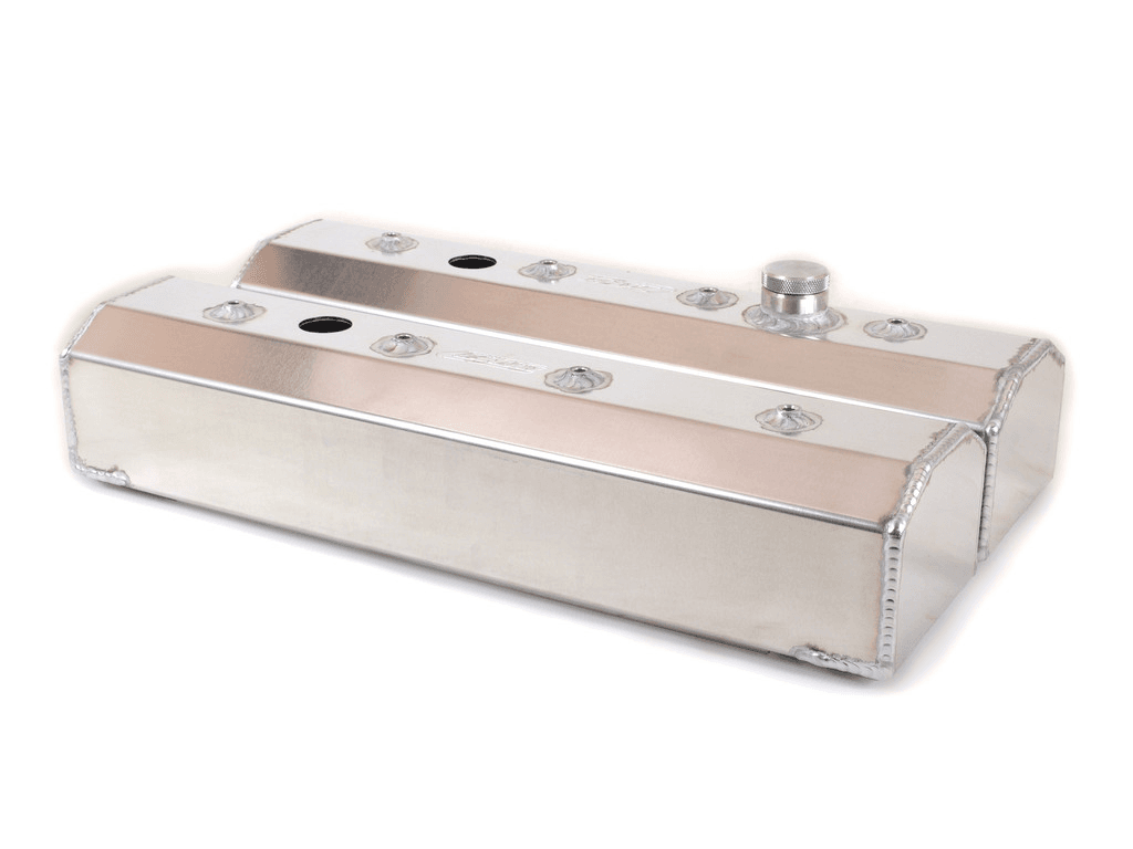 Canton Chevy SBC Fabricated Aluminum Tall Valve Covers W/ Fill & PCV thumbnail 2