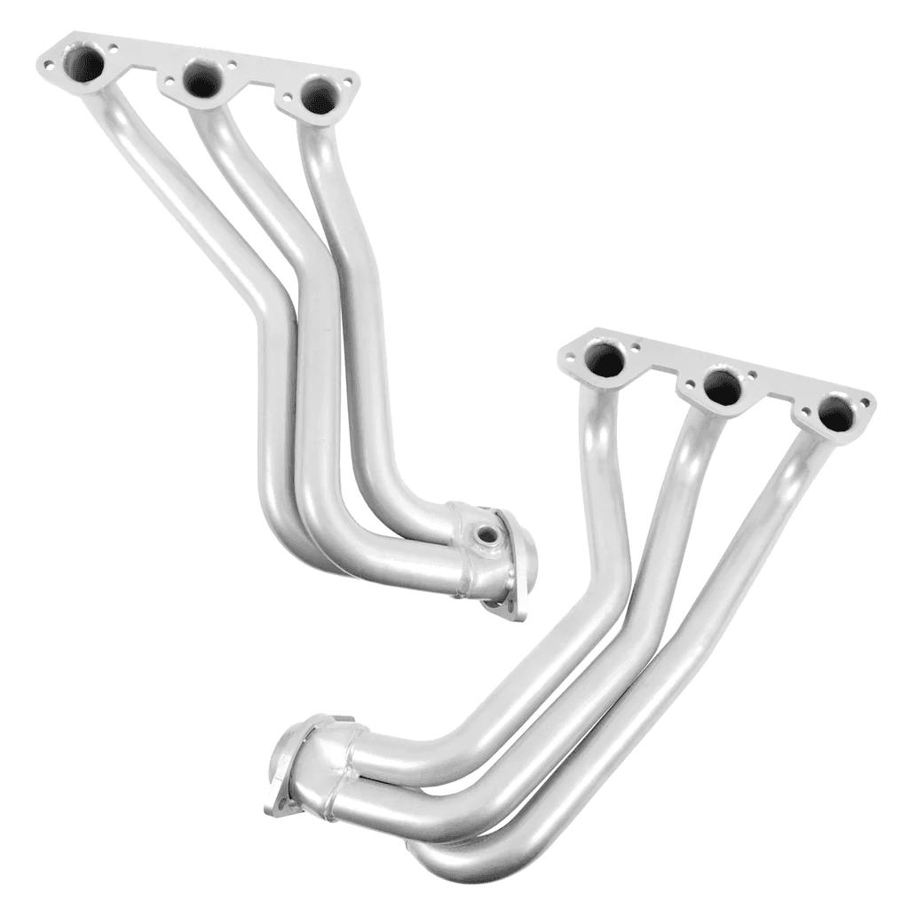 Jeep Wrangler 3.8L 2007-2011 BBK Performance Polished Silver Ceramic Long Tube Headers W/ High Flow Catted Y Pipe 1-5/8" thumbnail 2
