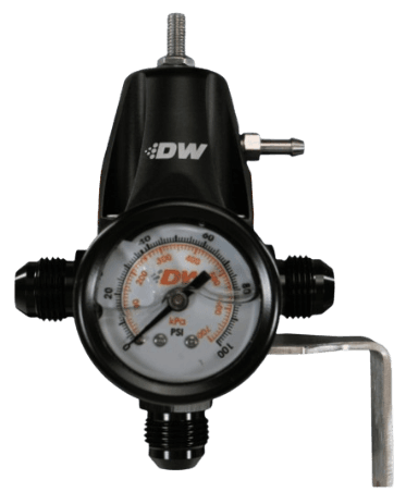 DWR1000C Adjustable Fuel Pressure Regulator W/ Pressure Gauge, Mounting Bracket & -8 AN Feed, -6 AN Return Fittings thumbnail 2