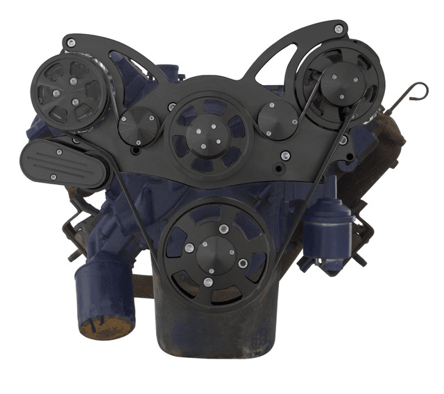 CVF Cadillac 368-500 Serpentine System with Alternator Only For High Flow Water Pump - Black Diamond (All Inclusive) thumbnail 2