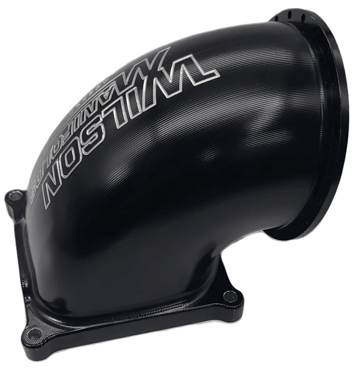Wilson Manifolds 123MM 4500 Billet Elbow V-Band - Anodized Black thumbnail 2