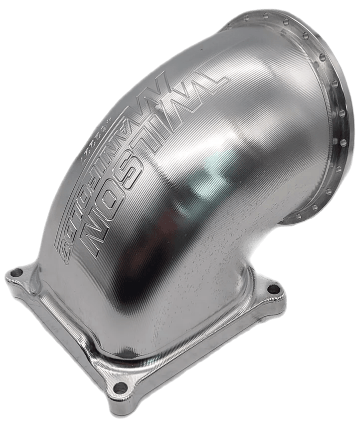 Wilson Manifolds 123MM 4500 Billet Elbow V-Band - Silver Machined Finish thumbnail 2