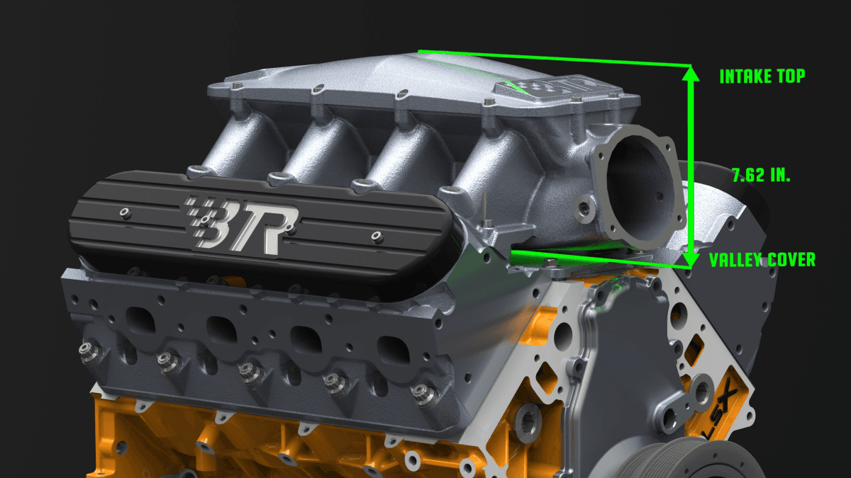 BTR LS Equalizer 1 Cast Aluminum Intake Manifolds for GM Cathedral Port Heads - Black Finish thumbnail 5