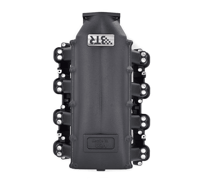 BTR LS Trinity Cast Aluminum Intake Manifold for GM LS7 Rectangle Port Heads 12 Injector Setup - Black Finish thumbnail 3