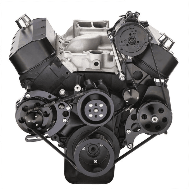 CVF Chevy Big Block Gen IV Serpentine Conversion Kit with AC, Alternator, Power Steering Brackets For Long Water Pump - Black thumbnail 2