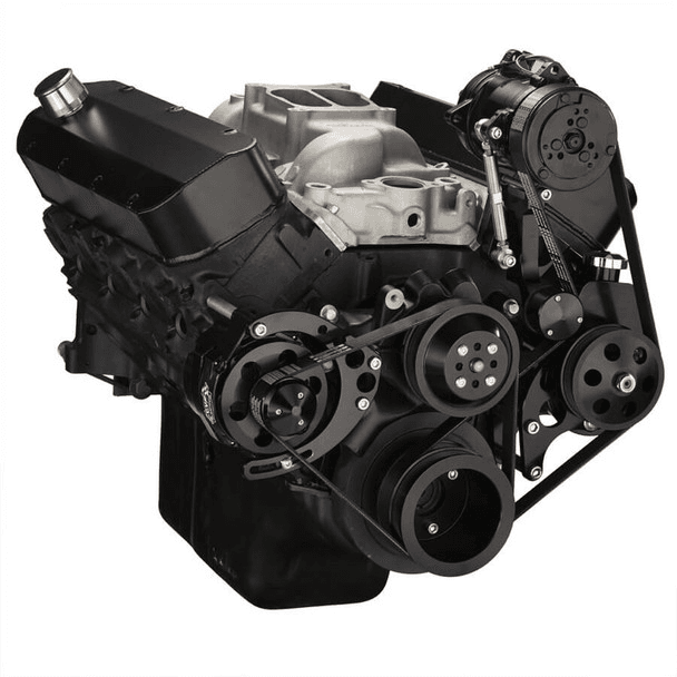 CVF Chevy Big Block Gen IV Serpentine Conversion Kit with AC, Alternator, Power Steering Brackets For Long Water Pump - Black thumbnail 3