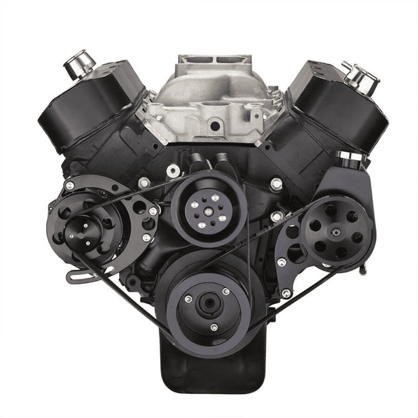 CVF Chevy Big Block Gen IV Serpentine Conversion Kit with Alternator, Power Steering Brackets For Long Water Pump - Black thumbnail 2