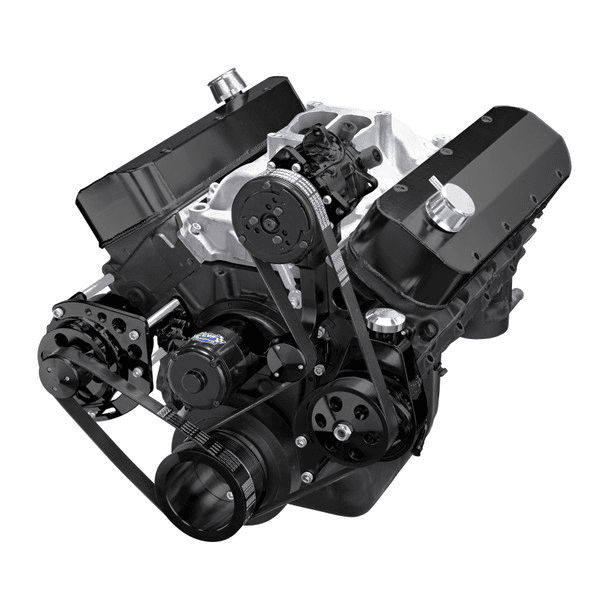 CVF Chevy Big Block Gen IV Serpentine Conversion Kit with AC, Alternator, Power Steering Brackets For Electric Water Pump - Black