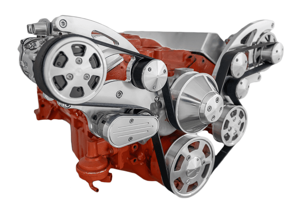 CVF Chevy Small Block Wide Mount Serpentine System with A/C & Alternator (All Inclusive) - Polished thumbnail 3