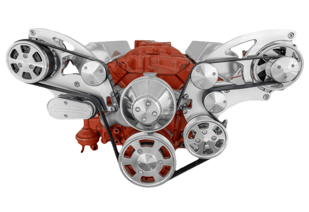 CVF Chevy Small Block Wide Mount Serpentine System with Alternator Only (All Inclusive) - Polished thumbnail 2