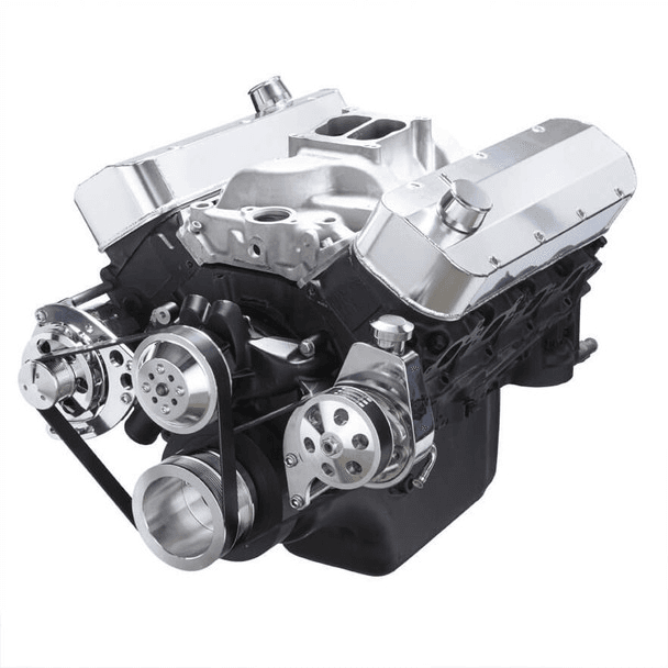 CVF Chevy Big Block Gen IV Serpentine Conversion Kit with Alternator, Power Steering Brackets For Long Water Pump - Polished