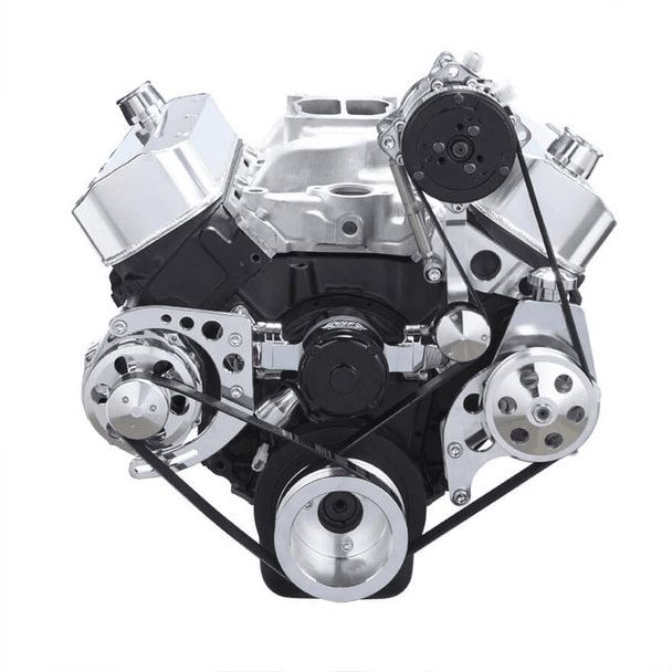 CVF Chevy Big Block Gen IV Serpentine Conversion Kit with AC, Alternator, Power Steering Brackets For Electric Water Pump - Polished thumbnail 2