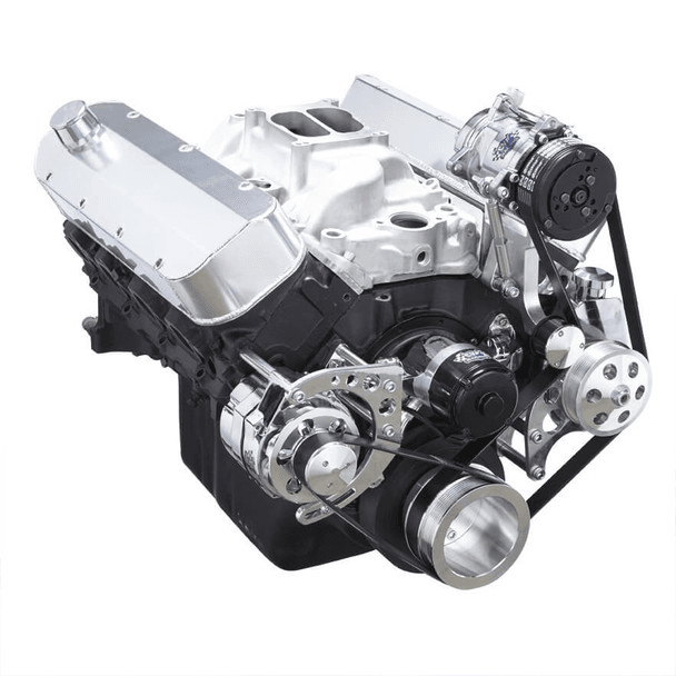CVF Chevy Big Block Gen IV Serpentine Conversion Kit with AC, Alternator, Power Steering Brackets For Electric Water Pump - Polished thumbnail 3