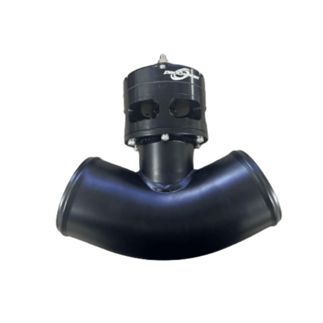 ProCharger 3.5" Curved Steel Air Tube W/ Black Open Race Valve thumbnail 2