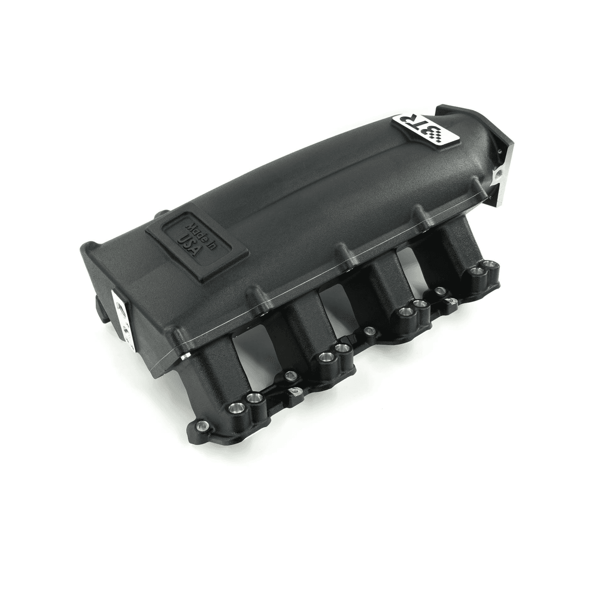 BTR LS Trinity Cast Aluminum 16 Injector Intake Manifold for GM LS3 Rectangle Port Heads - Black Finish thumbnail 2