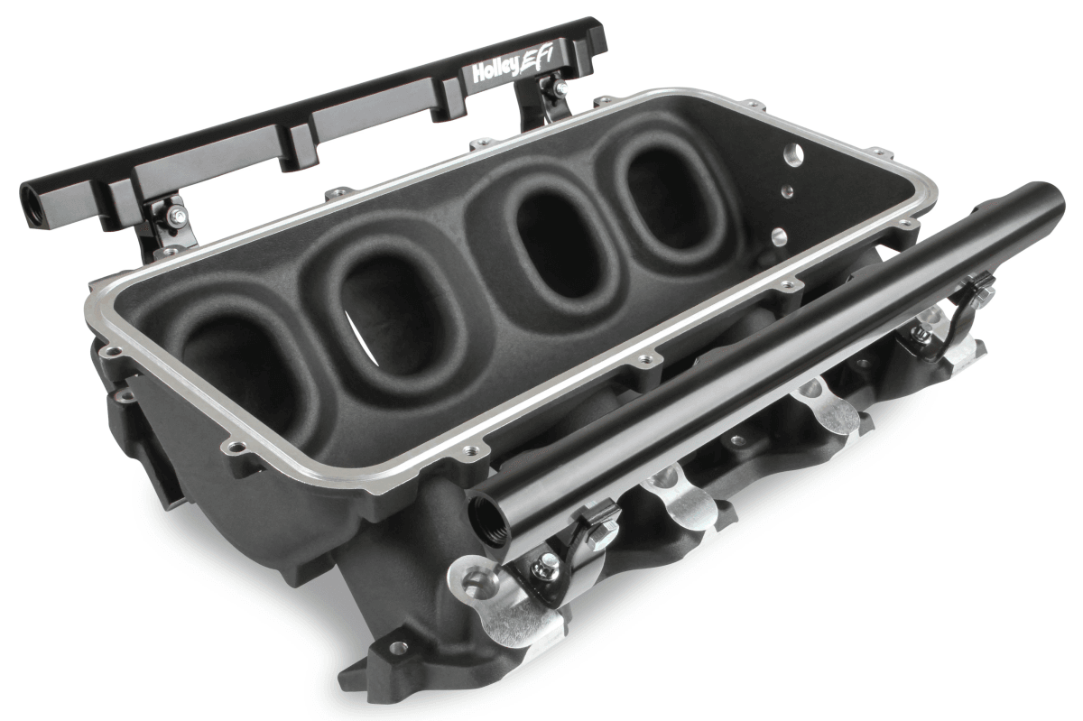 Holley Lo-Ram LS1/LS2/LS6 Intake Manifold w/ High Flow Fuel Rails - Black  thumbnail 2