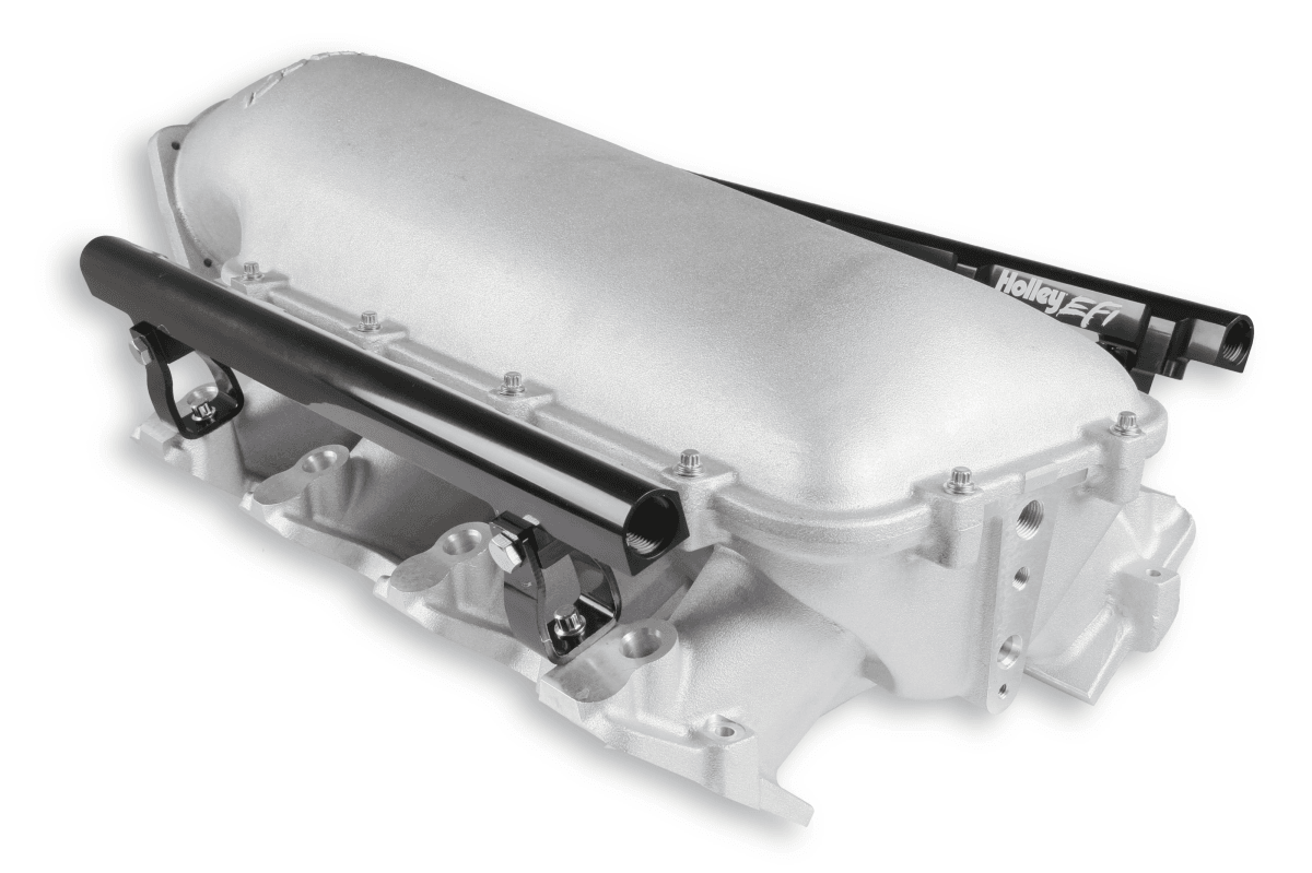 Holley Lo-Ram LS1/LS2/LS6 Intake Manifold w/ High Flow Fuel Rails - Natural  thumbnail 2