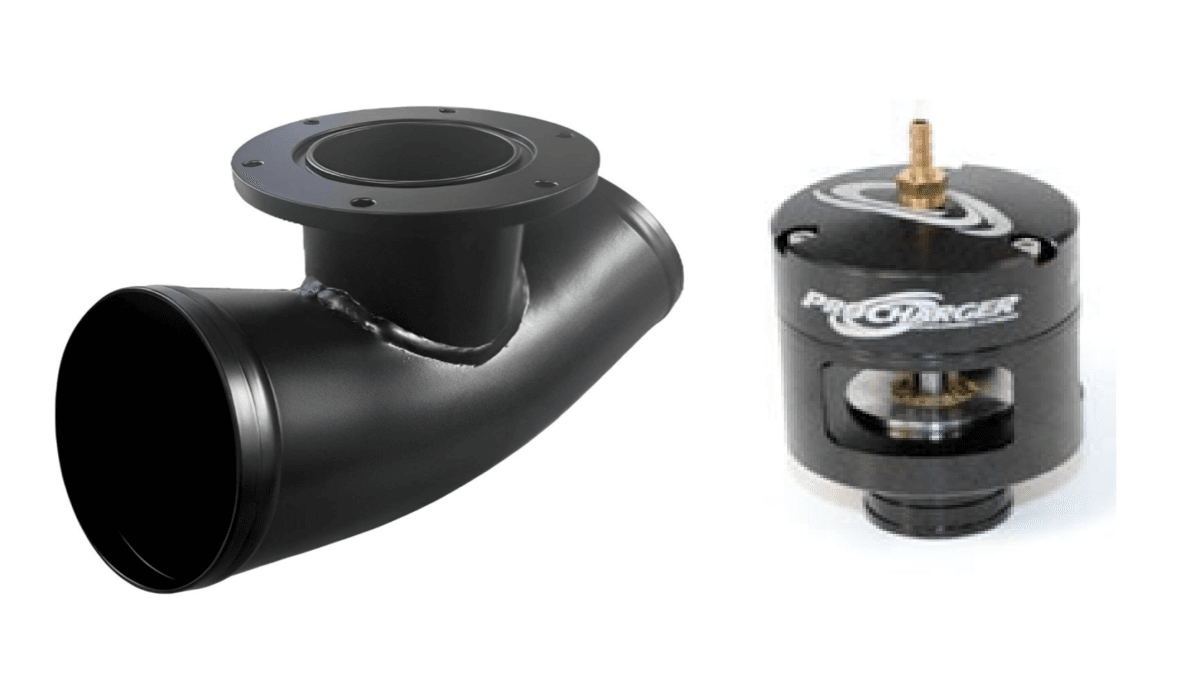 ProCharger 3" Curved Steel Air Tube w/ Open Bullet Valve