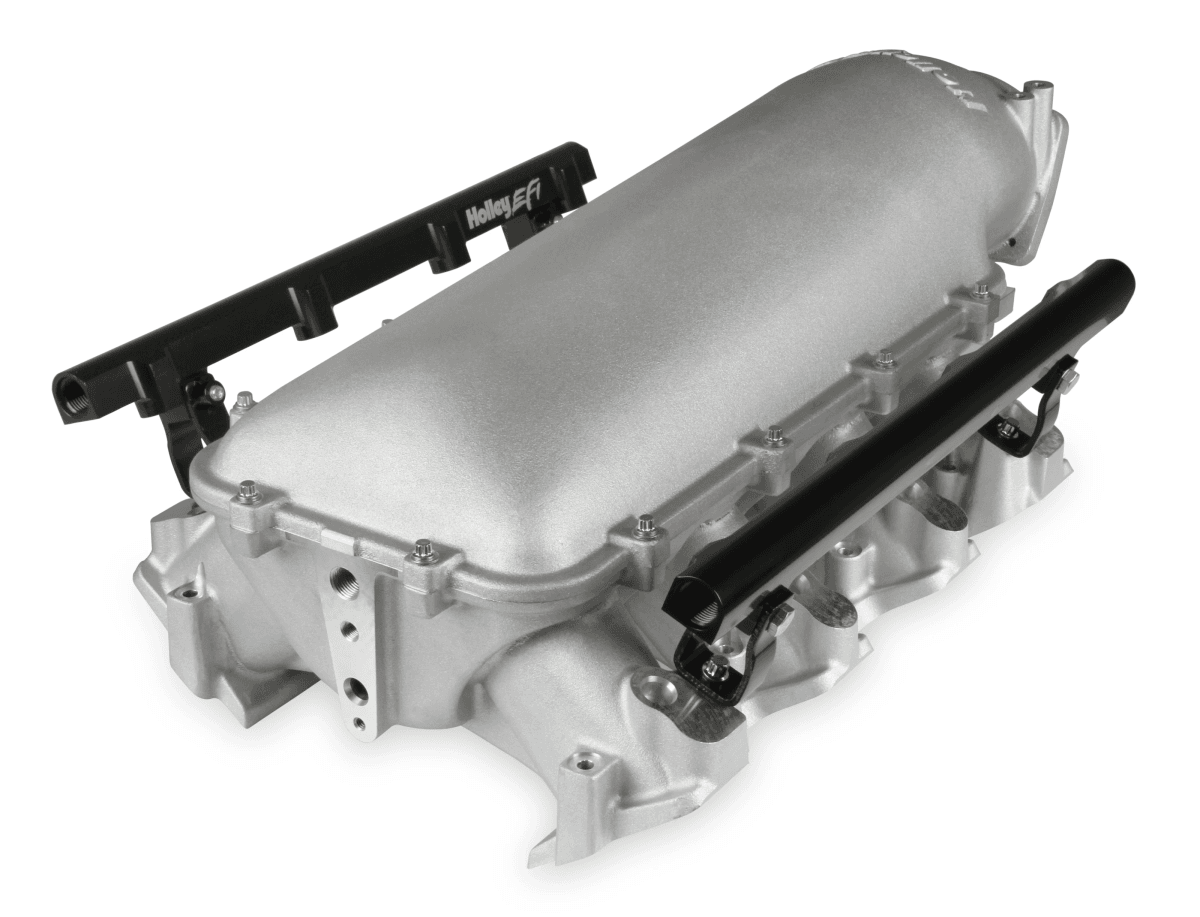 Holley Lo-Ram LS3 Intake Manifold w/ High Flow Fuel Rails - Satin thumbnail 3