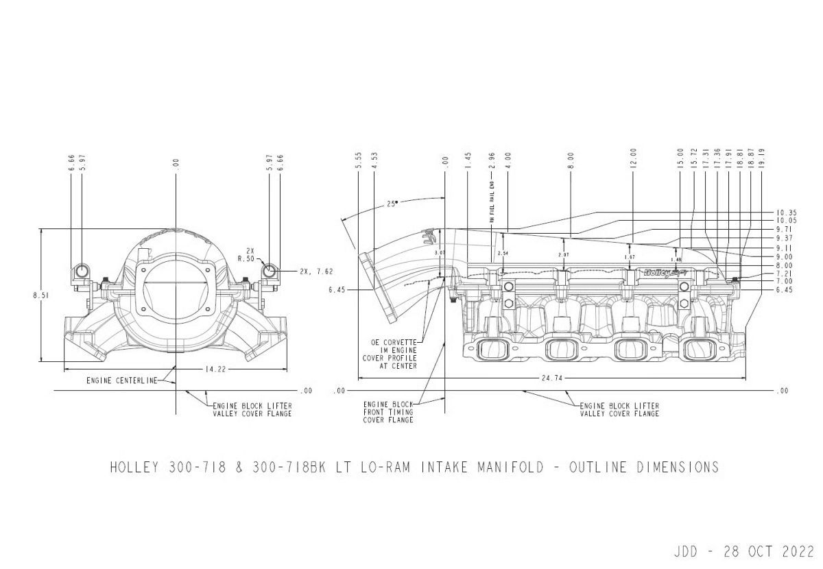 Holley Lo-Ram LT Intake Manifold - Satin (Port and Direct Injection) thumbnail 7